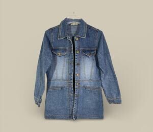 Boho Chic Jean Jacket Blazer - Doki Geki Woman’s S - Blue Denim - Casual Classic